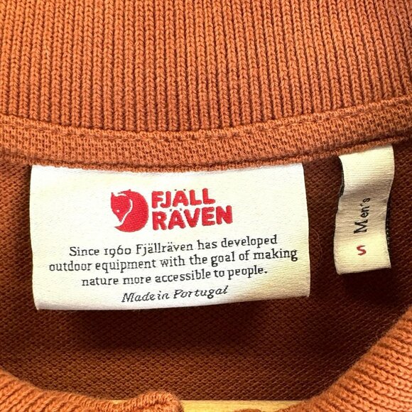 Fjallraven Ovik Polo Shirt Mens Size Small Orange 100% Cotton Short Sleeve - Picture 3 of 6